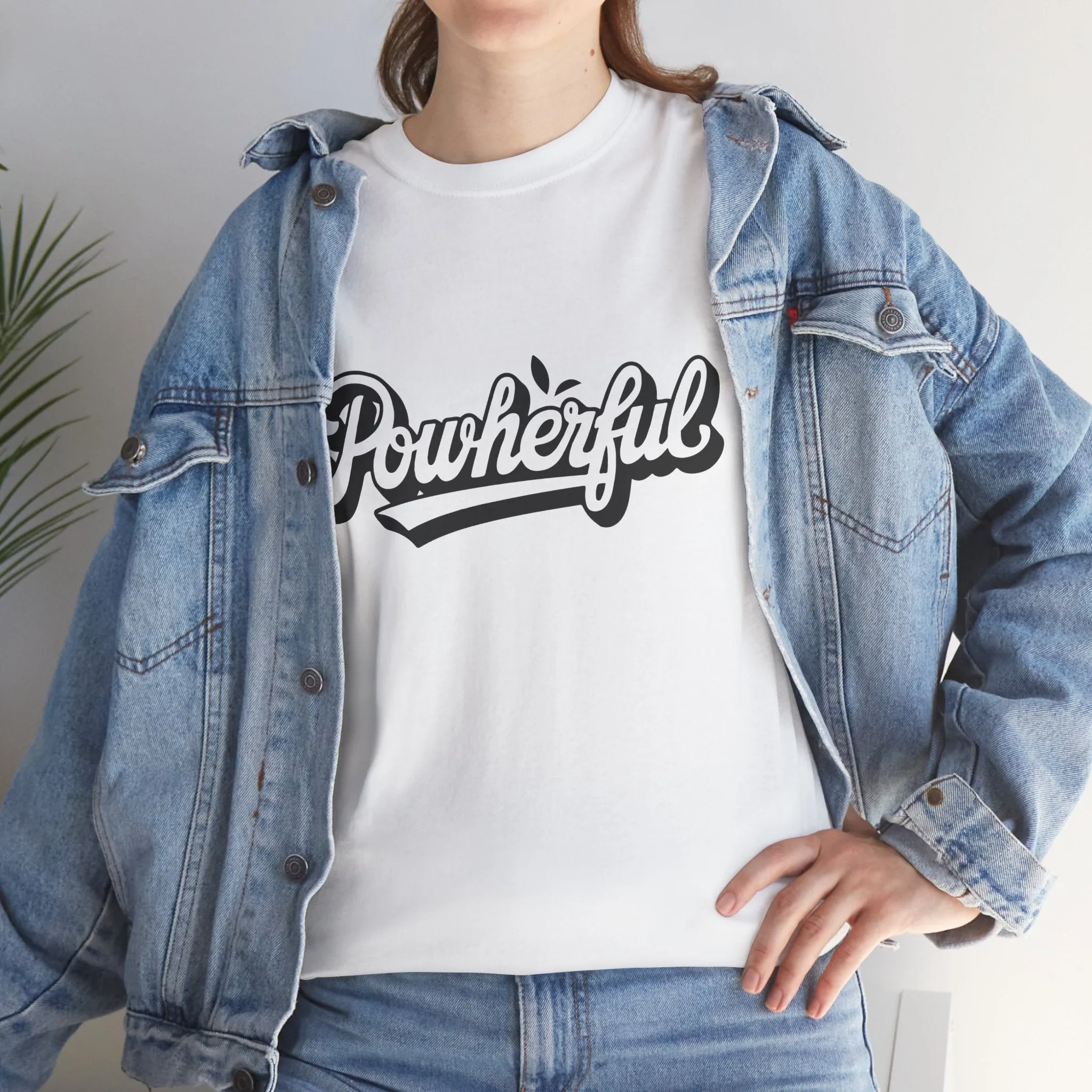 Unisex Heavy Cotton Tee - 'Powerful' Graphic Tee for Empowerment and Self-Expression