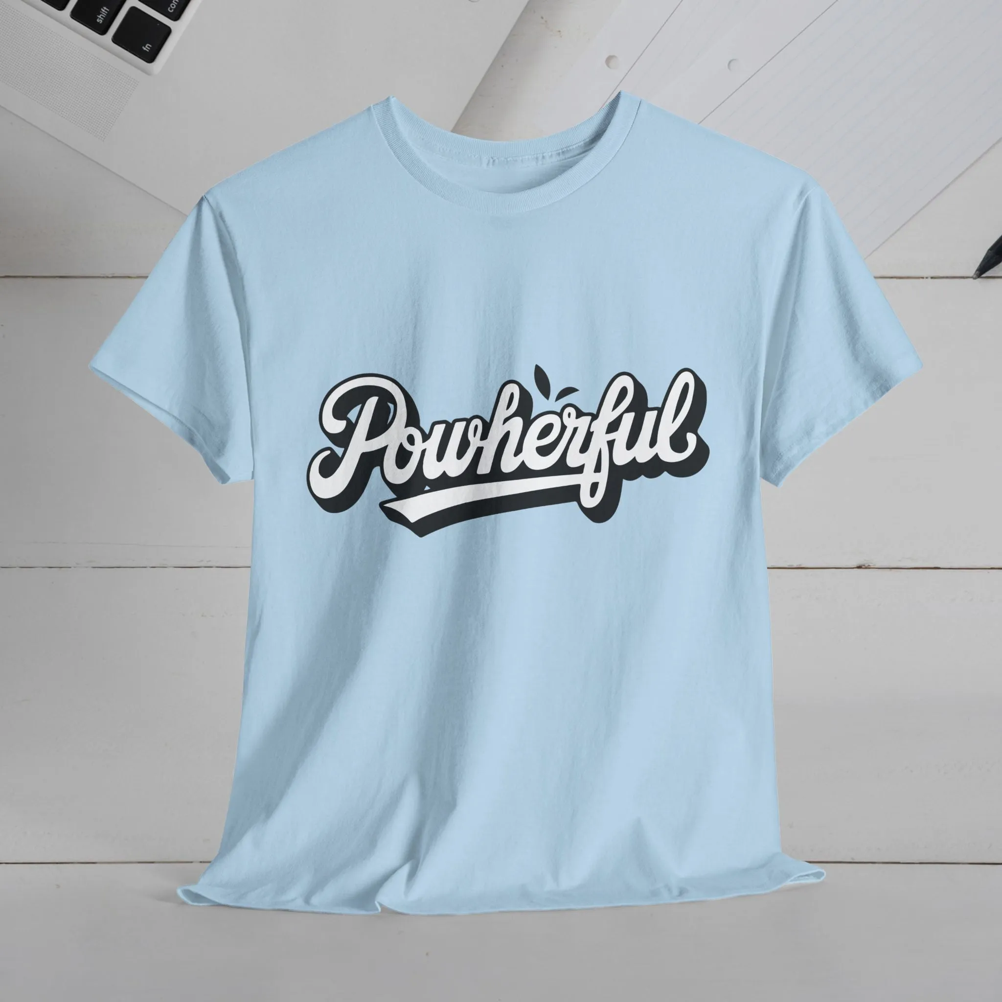 Unisex Heavy Cotton Tee - 'Powerful' Graphic Tee for Empowerment and Self-Expression