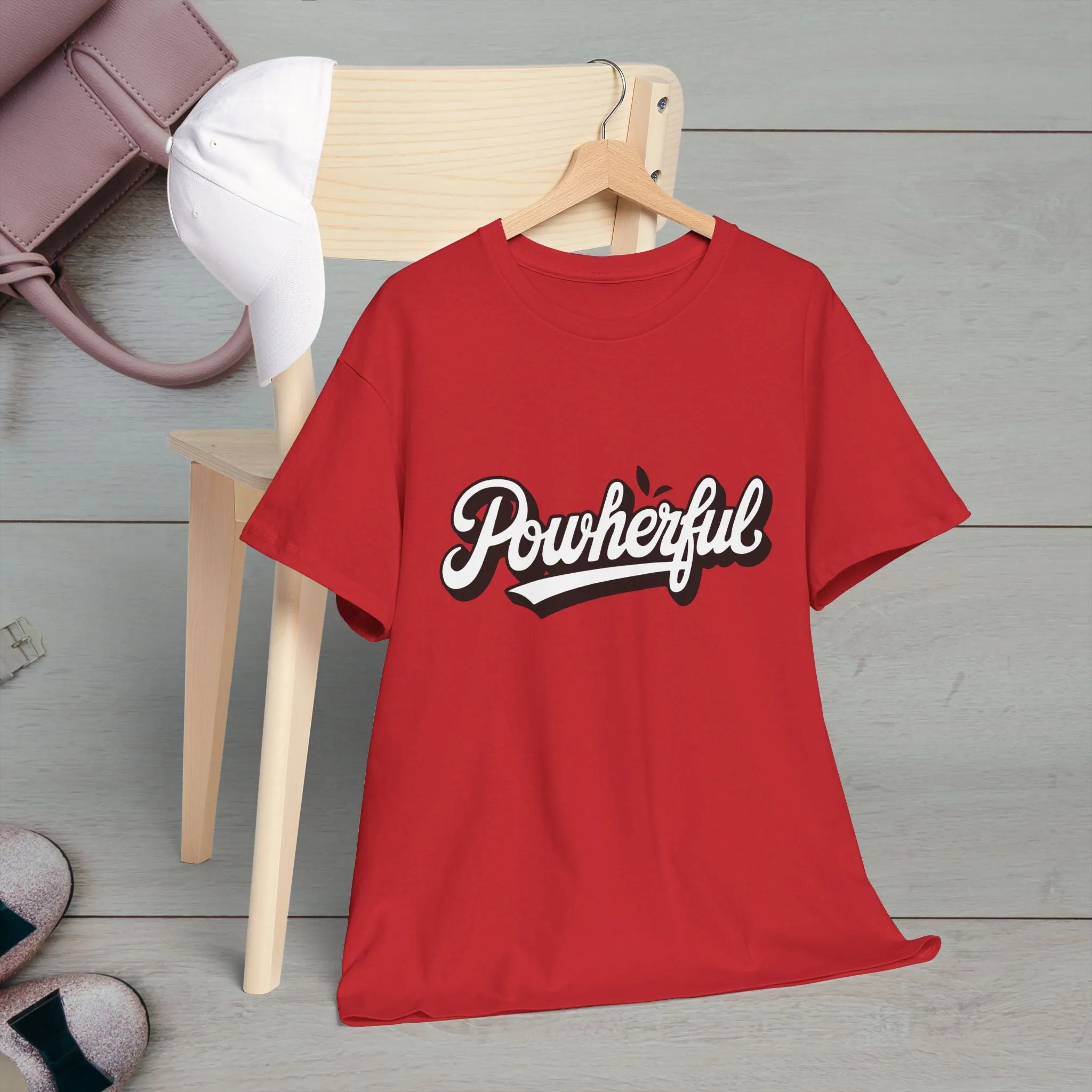 Unisex Heavy Cotton Tee - 'Powerful' Graphic Tee for Empowerment and Self-Expression