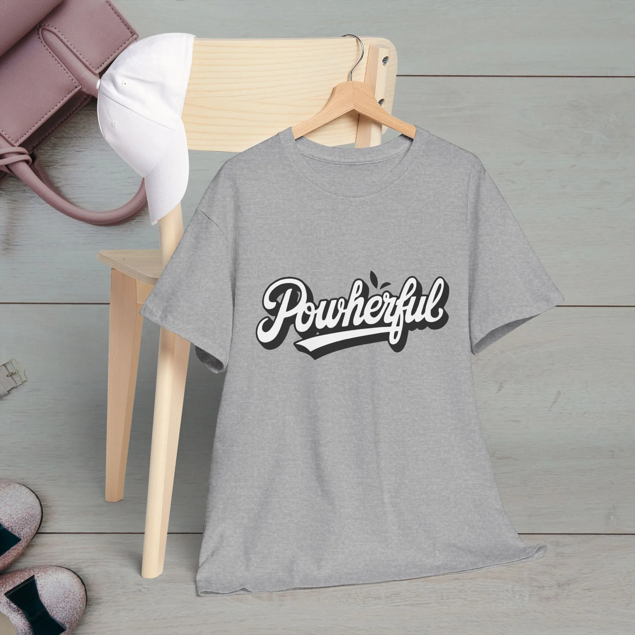 Unisex Heavy Cotton Tee - 'Powerful' Graphic Tee for Empowerment and Self-Expression