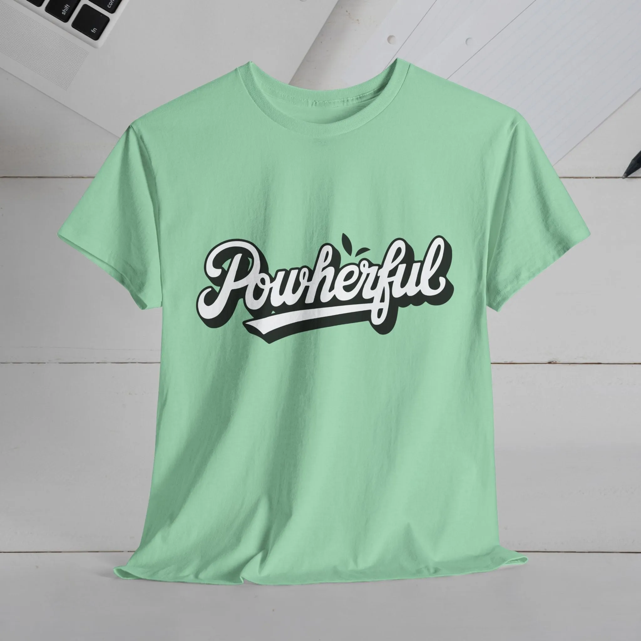 Unisex Heavy Cotton Tee - 'Powerful' Graphic Tee for Empowerment and Self-Expression