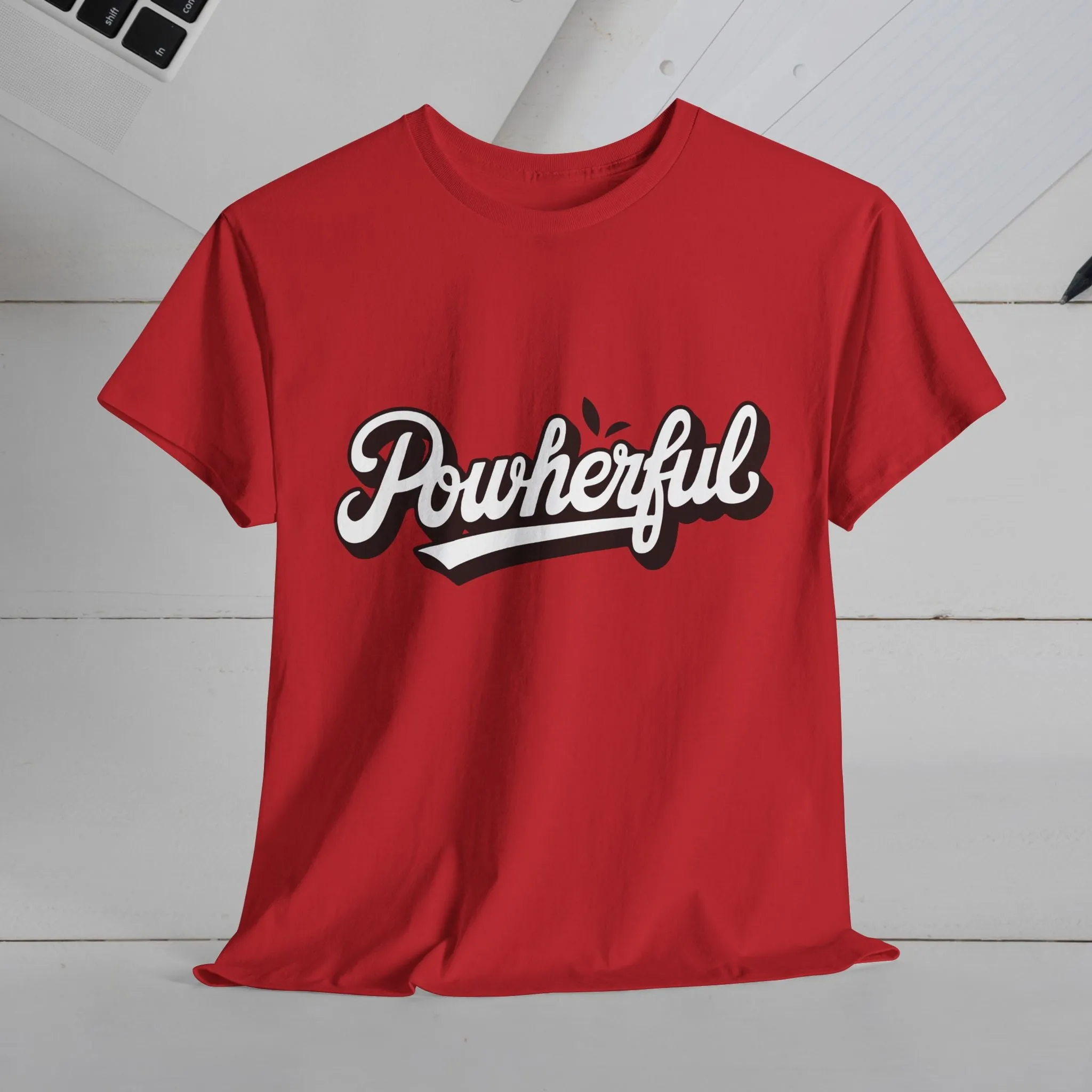 Unisex Heavy Cotton Tee - 'Powerful' Graphic Tee for Empowerment and Self-Expression