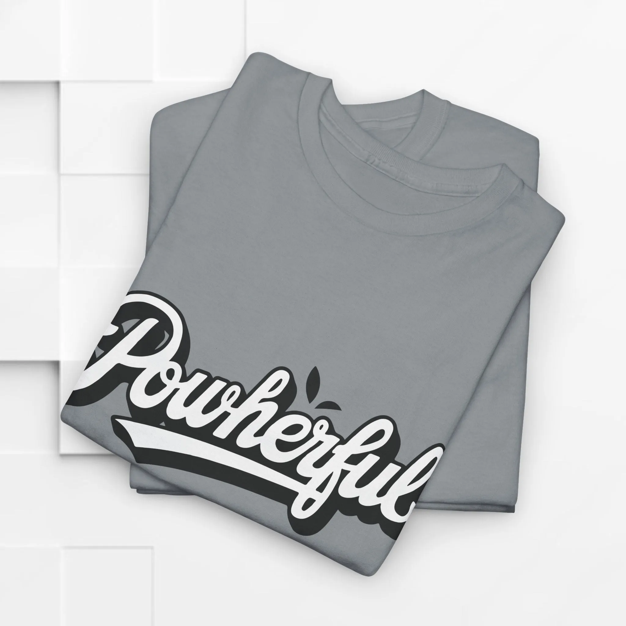 Unisex Heavy Cotton Tee - 'Powerful' Graphic Tee for Empowerment and Self-Expression