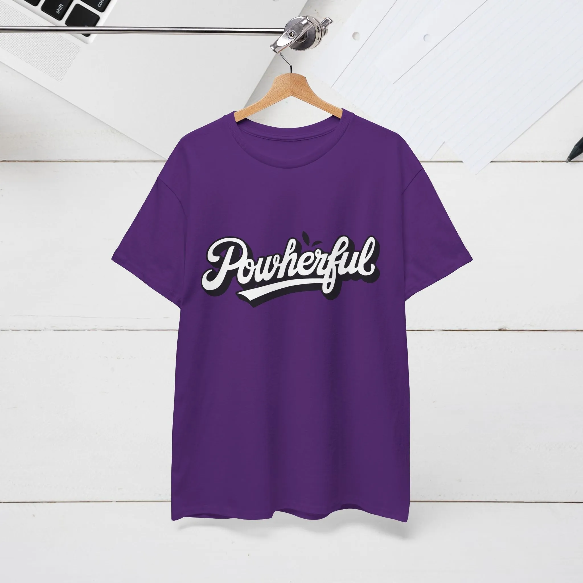 Unisex Heavy Cotton Tee - 'Powerful' Graphic Tee for Empowerment and Self-Expression