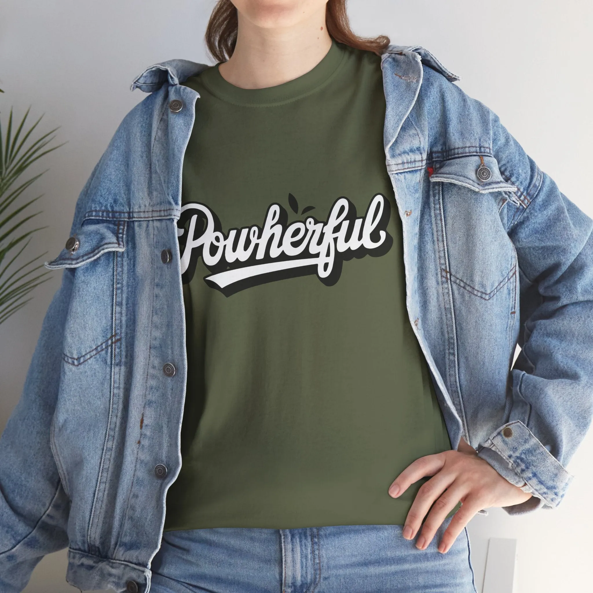 Unisex Heavy Cotton Tee - 'Powerful' Graphic Tee for Empowerment and Self-Expression