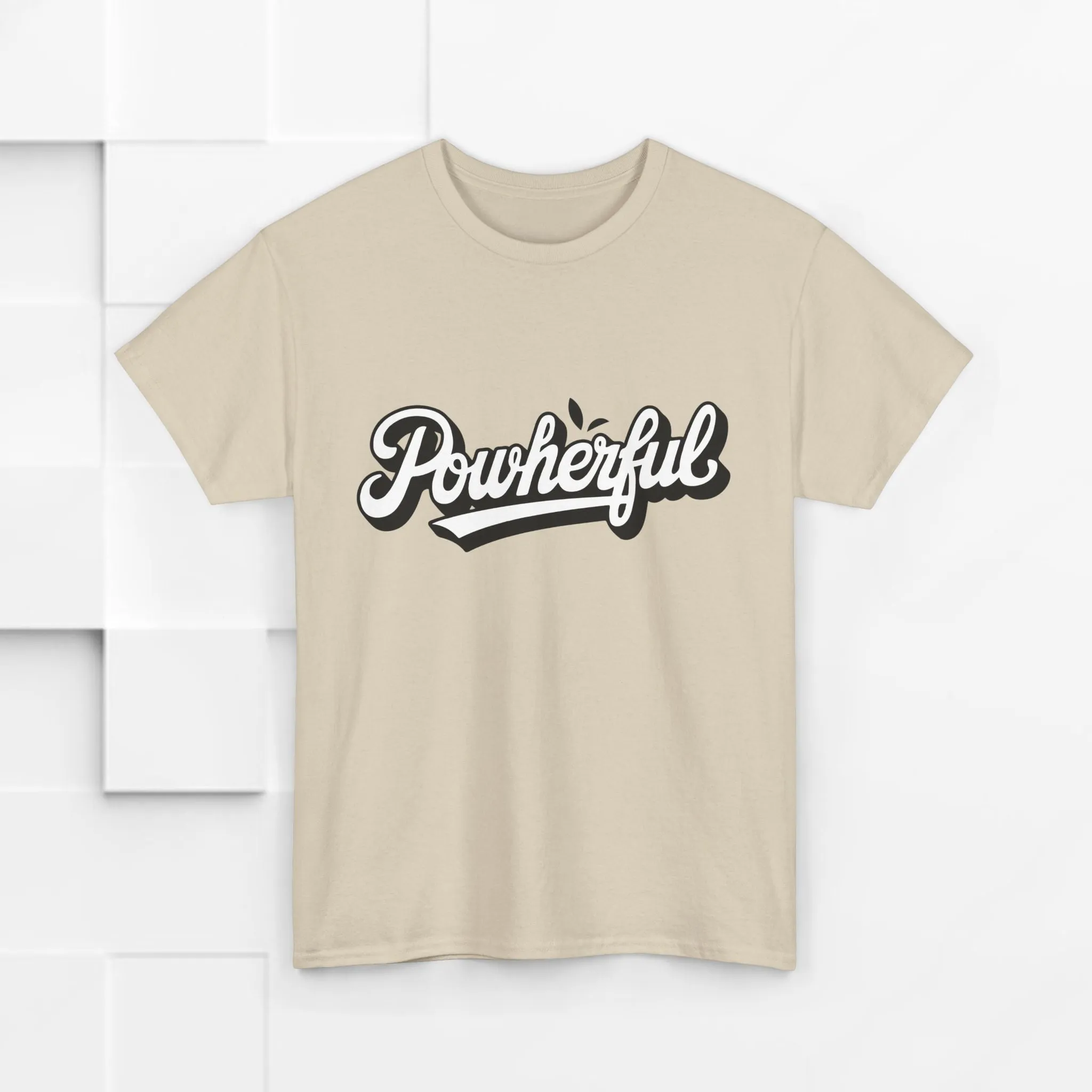 Unisex Heavy Cotton Tee - 'Powerful' Graphic Tee for Empowerment and Self-Expression