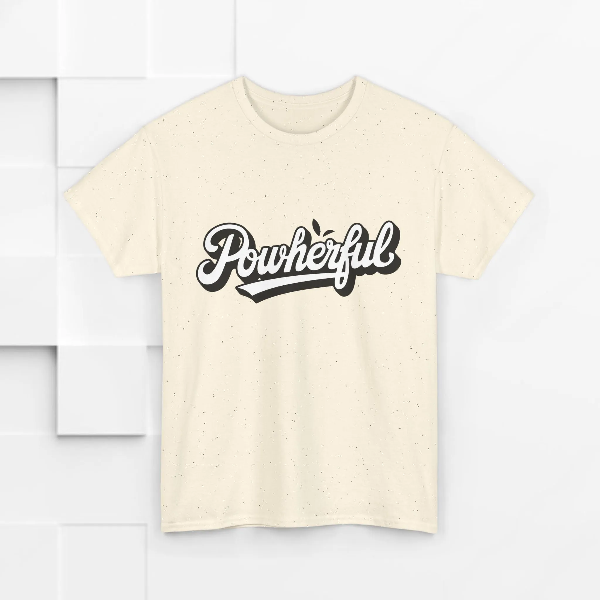 Unisex Heavy Cotton Tee - 'Powerful' Graphic Tee for Empowerment and Self-Expression