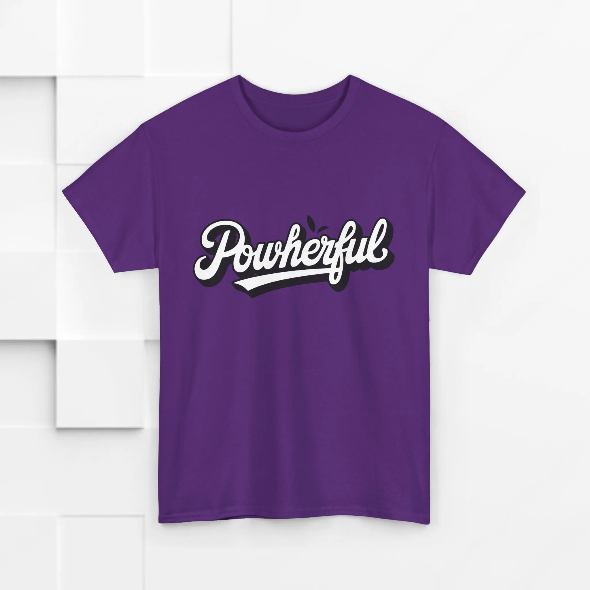 Unisex Heavy Cotton Tee - 'Powerful' Graphic Tee for Empowerment and Self-Expression