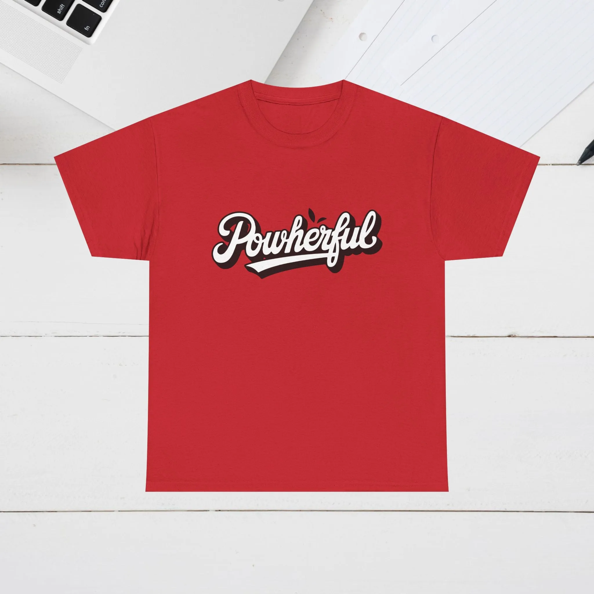 Unisex Heavy Cotton Tee - 'Powerful' Graphic Tee for Empowerment and Self-Expression