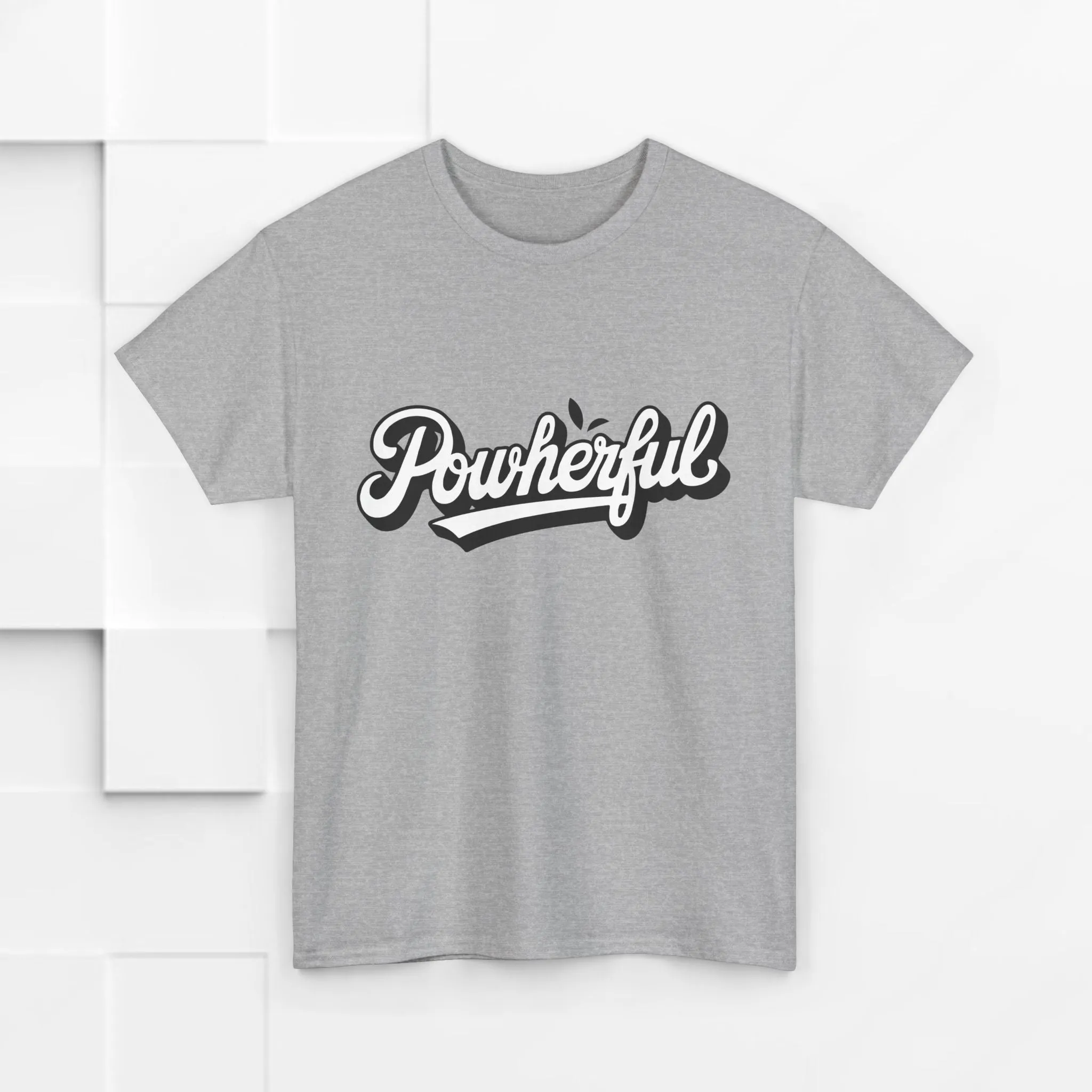 Unisex Heavy Cotton Tee - 'Powerful' Graphic Tee for Empowerment and Self-Expression