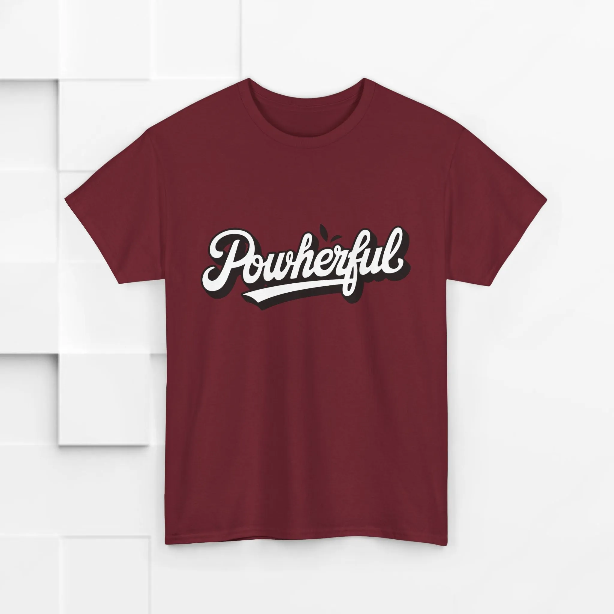 Unisex Heavy Cotton Tee - 'Powerful' Graphic Tee for Empowerment and Self-Expression