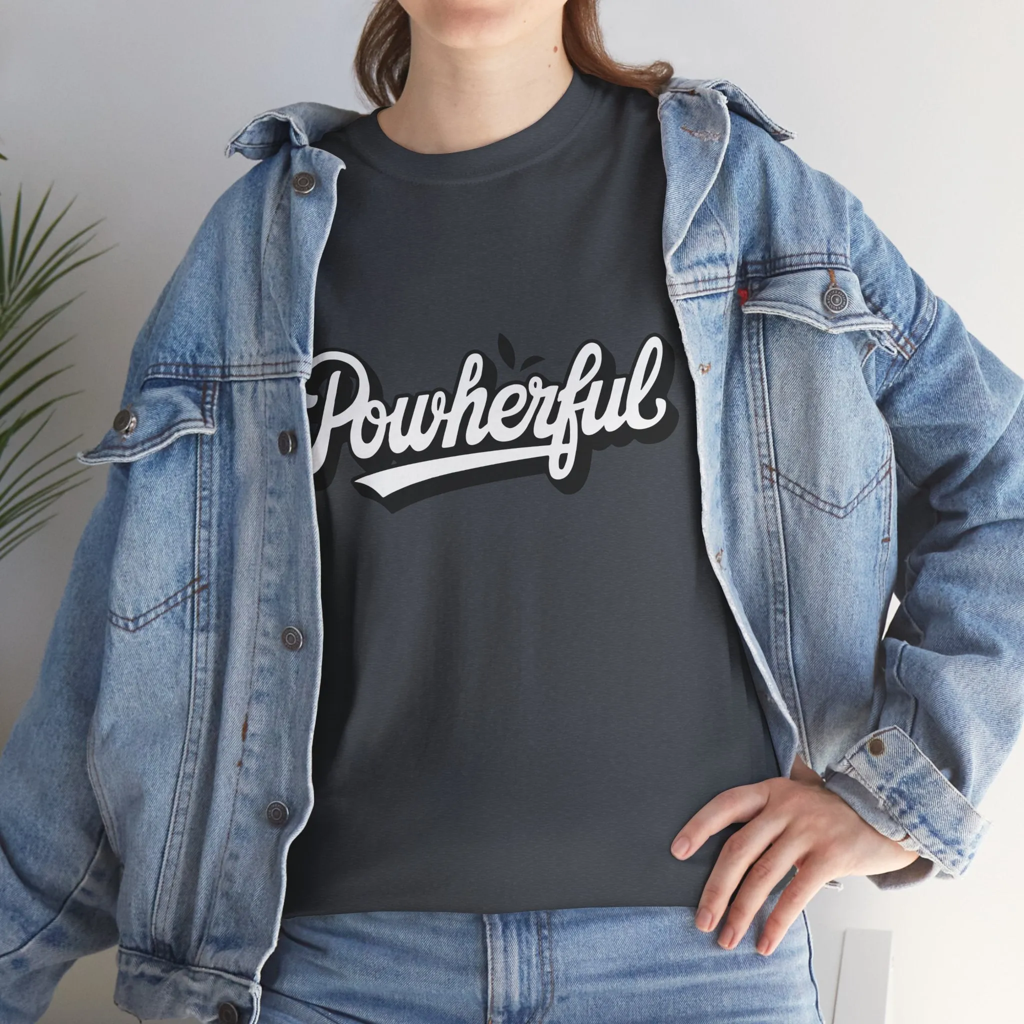 Unisex Heavy Cotton Tee - 'Powerful' Graphic Tee for Empowerment and Self-Expression