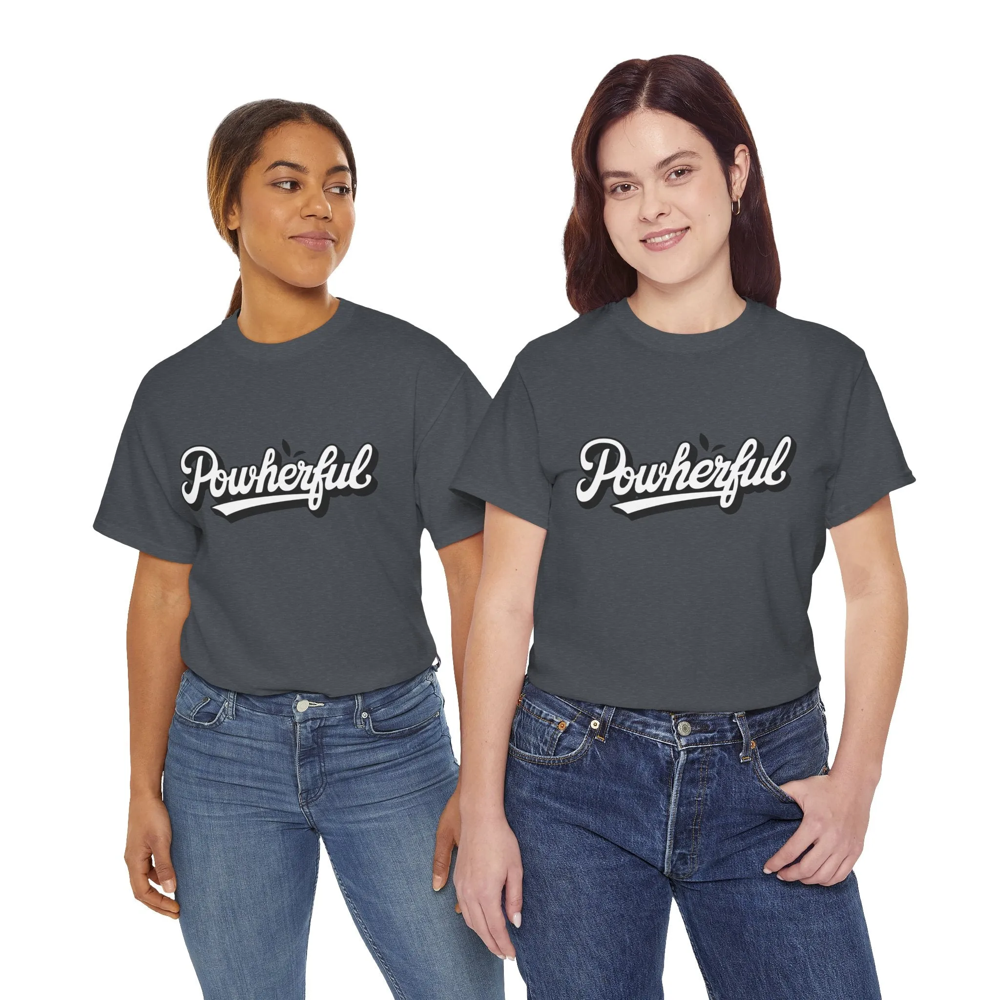 Unisex Heavy Cotton Tee - 'Powerful' Graphic Tee for Empowerment and Self-Expression