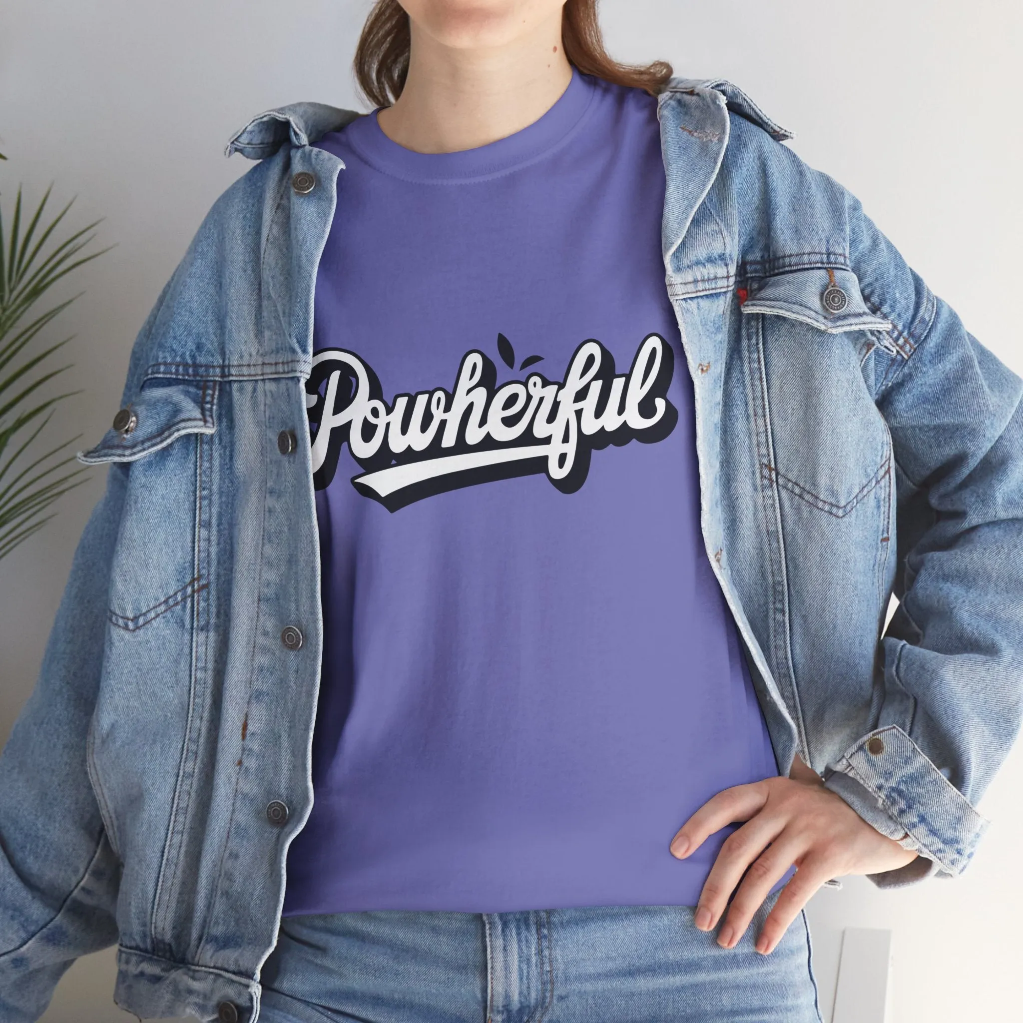 Unisex Heavy Cotton Tee - 'Powerful' Graphic Tee for Empowerment and Self-Expression