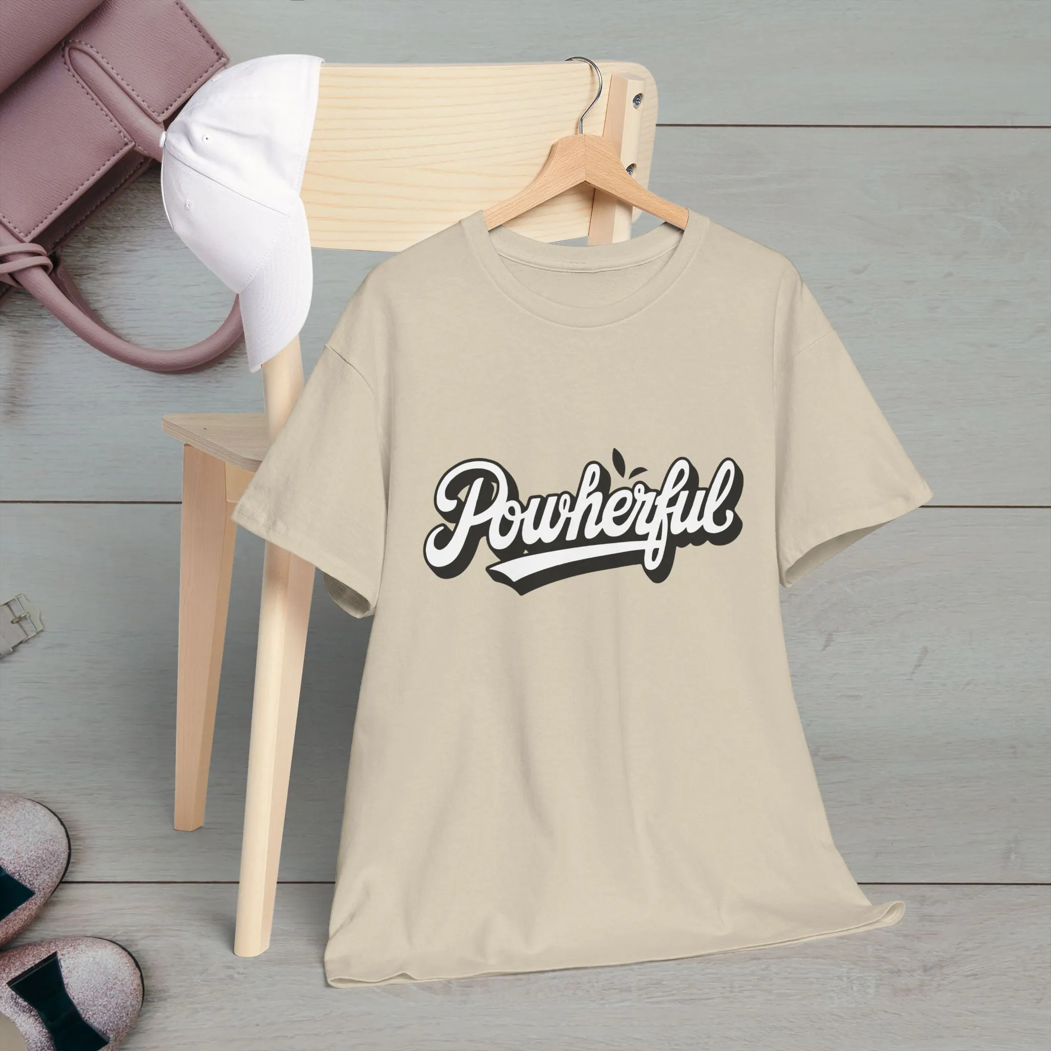 Unisex Heavy Cotton Tee - 'Powerful' Graphic Tee for Empowerment and Self-Expression