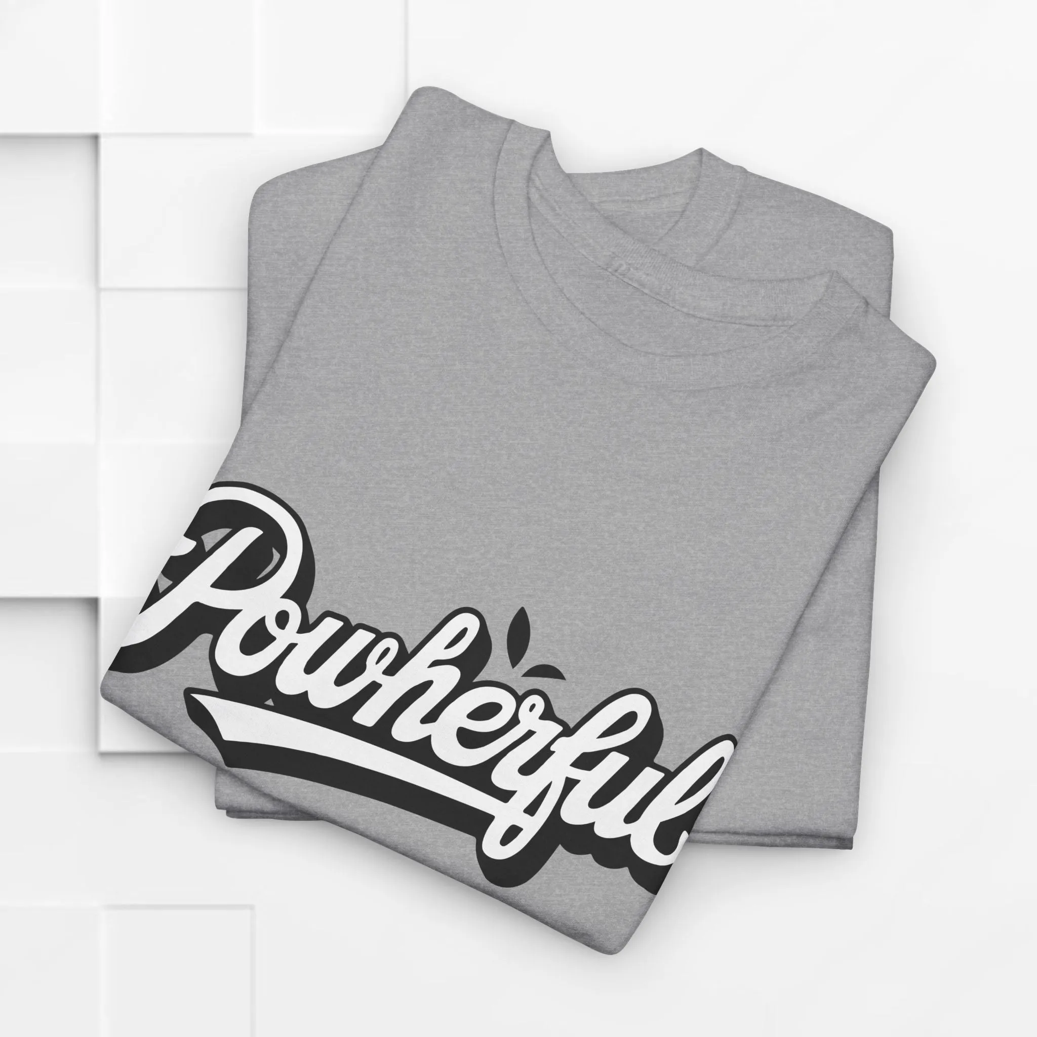 Unisex Heavy Cotton Tee - 'Powerful' Graphic Tee for Empowerment and Self-Expression