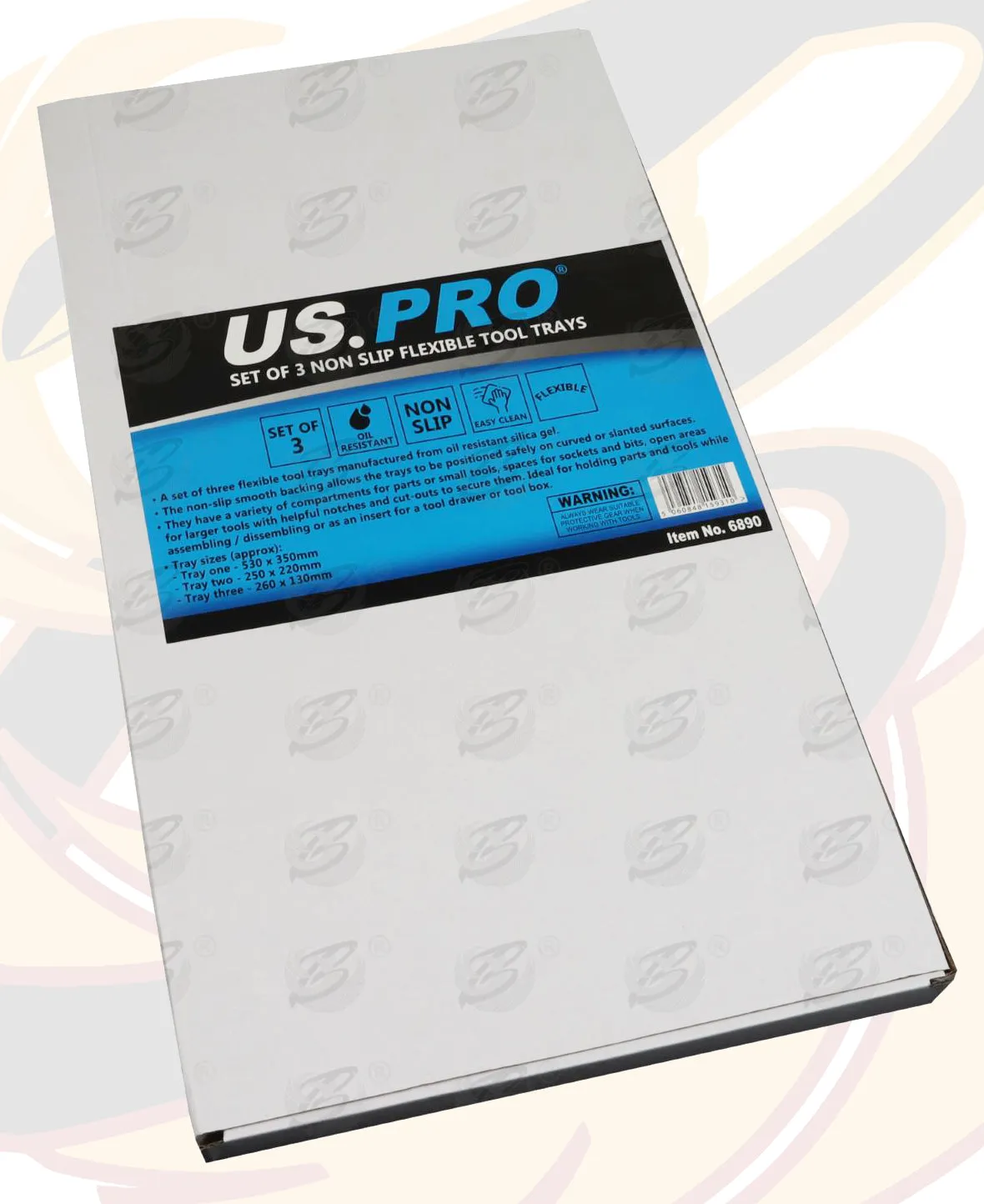 US PRO 3PCS NON SLIP FLEXIBLE TOOL TRAYS