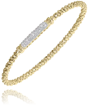 Vahan 14K Yellow Gold Petite Pave Diamond Bangle Bracelet