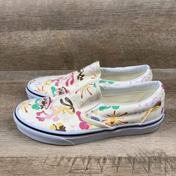 VANS Classic Slip On Get Outdoors Classic White Canvas Shoes Womens 7 NEW