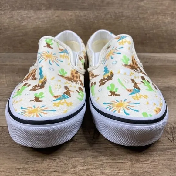 VANS Classic Slip On Get Outdoors Marshmallow Canvas Shoes Womens 8.5 NEW