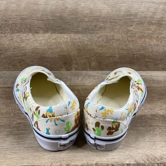VANS Classic Slip On Get Outdoors Marshmallow Canvas Shoes Womens 8.5 NEW