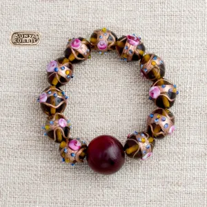 Venetian Glass and Horn Bracelet