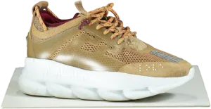 Versace Tan Chain Reaction Sneakers UK 9