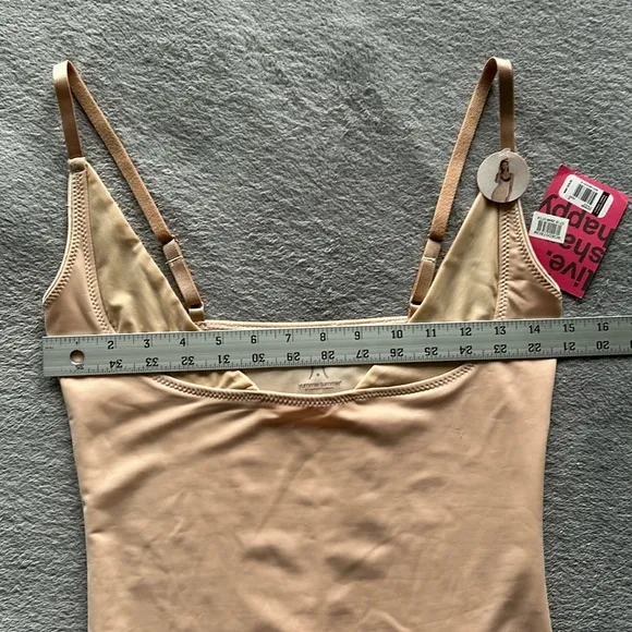 Yummie Tummie | Womens Nude Bustless Body Shaper Slip Dress - Size M