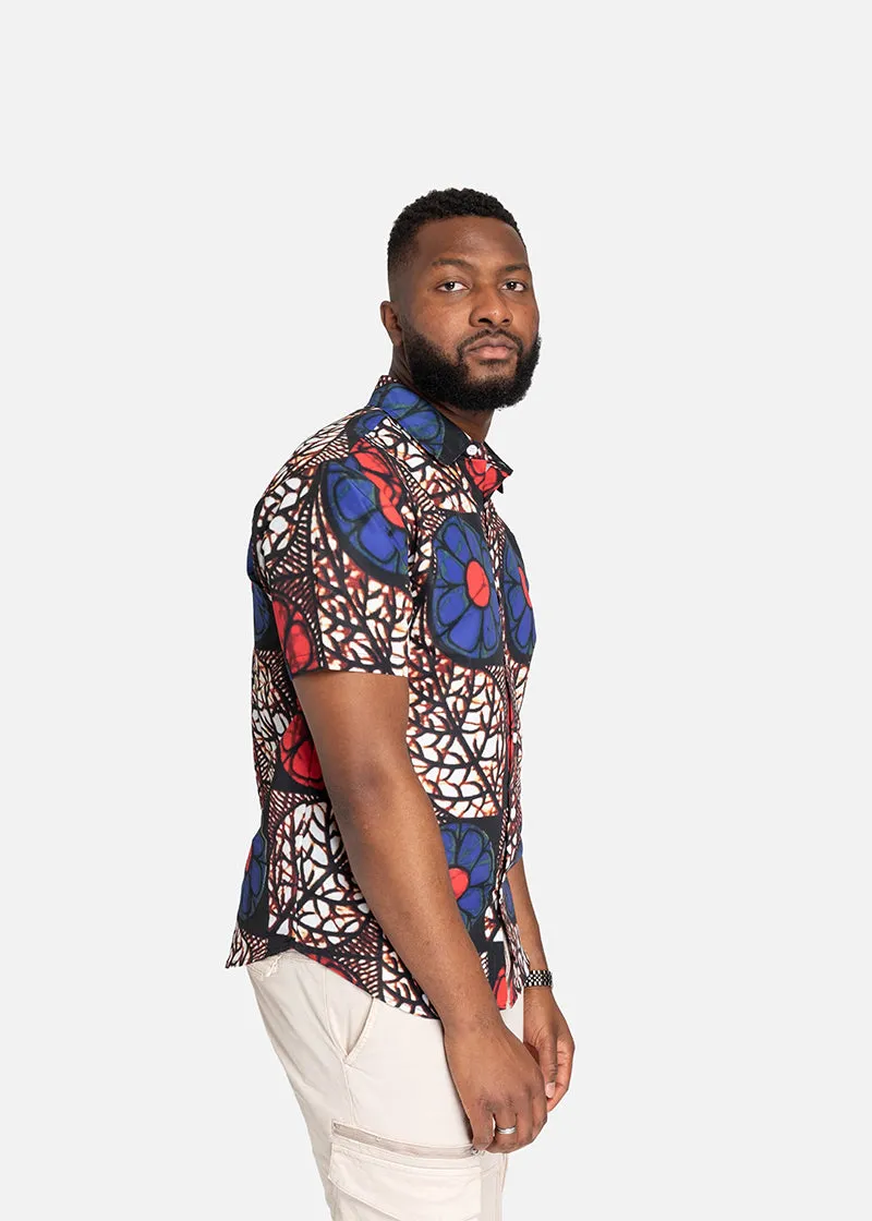 Zobia African Print Short Sleeve Shirt