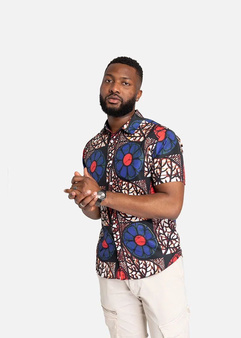 Zobia African Print Short Sleeve Shirt
