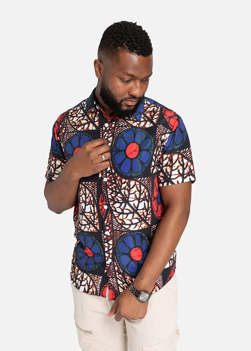 Zobia African Print Short Sleeve Shirt