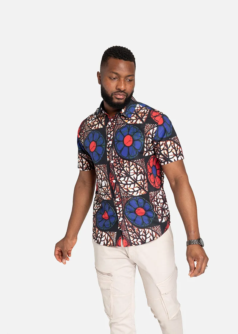 Zobia African Print Short Sleeve Shirt