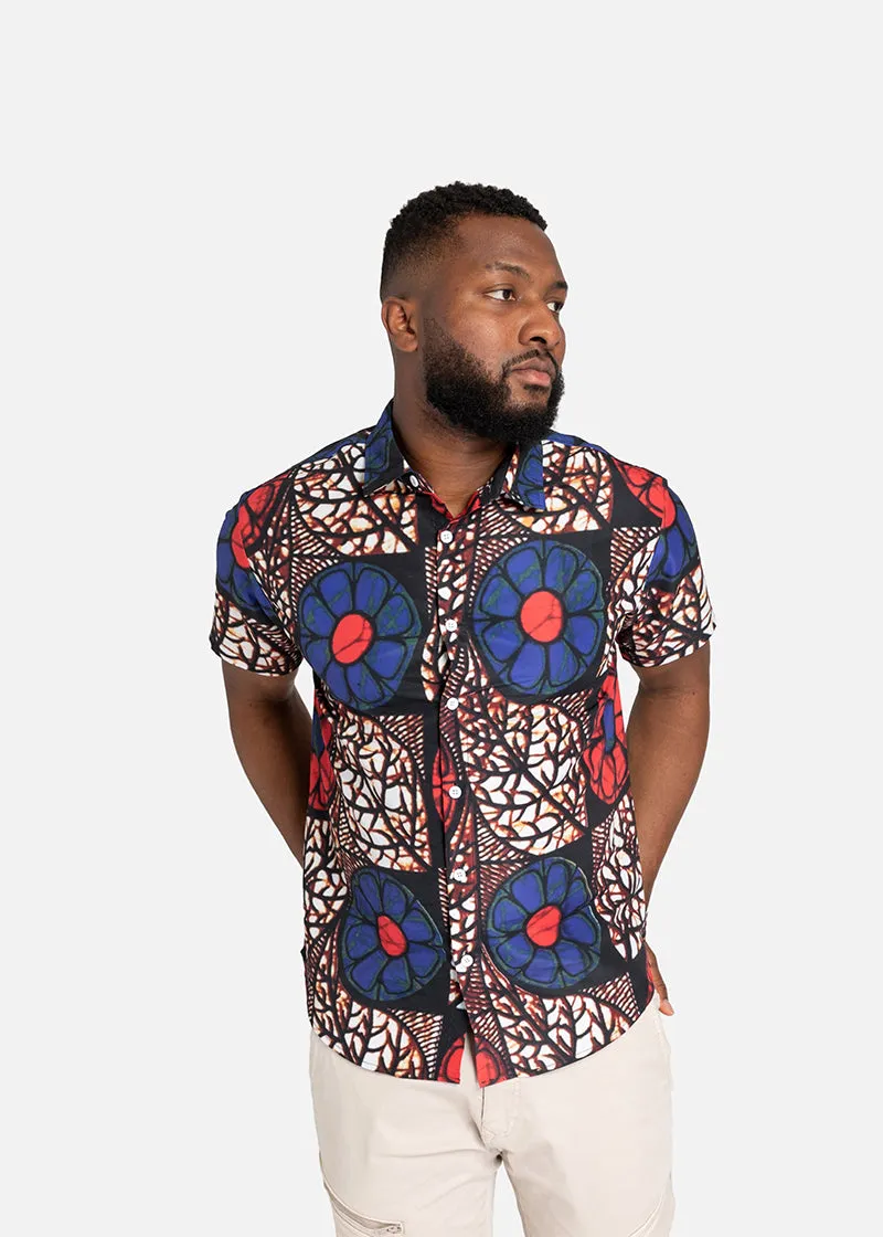 Zobia African Print Short Sleeve Shirt