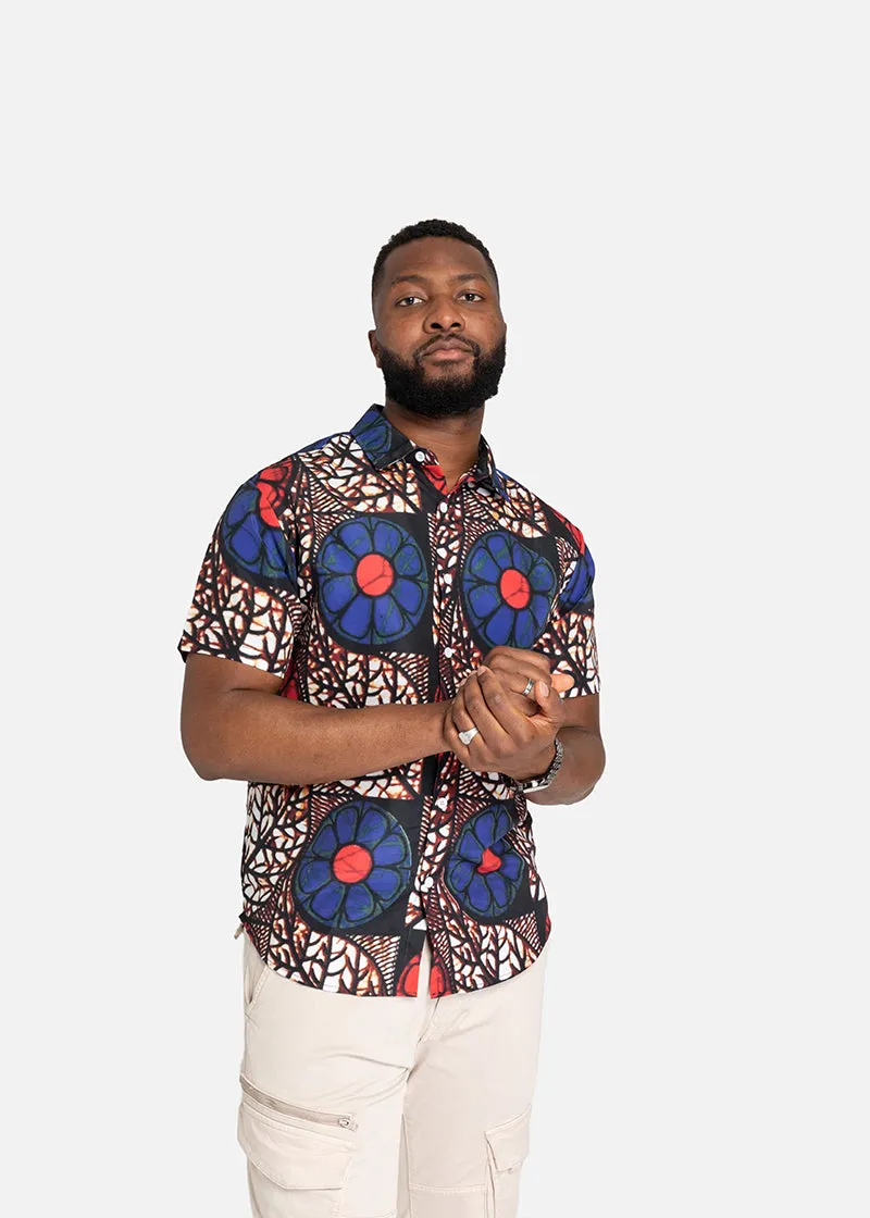 Zobia African Print Short Sleeve Shirt